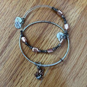 Alex and Ani Coral Charm Bangle Set
